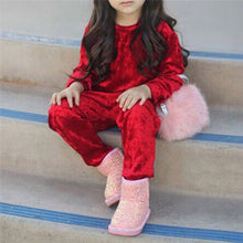 Load image into Gallery viewer, Long Sleeve Velvet Top &amp; Leggings Set • Sizes 12m - 4T