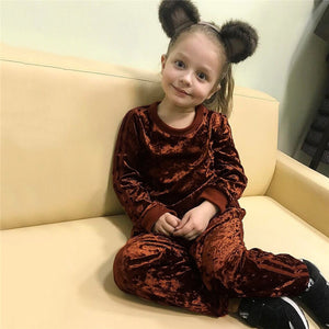 Long Sleeve Velvet Top & Leggings Set • Sizes 12m - 4T