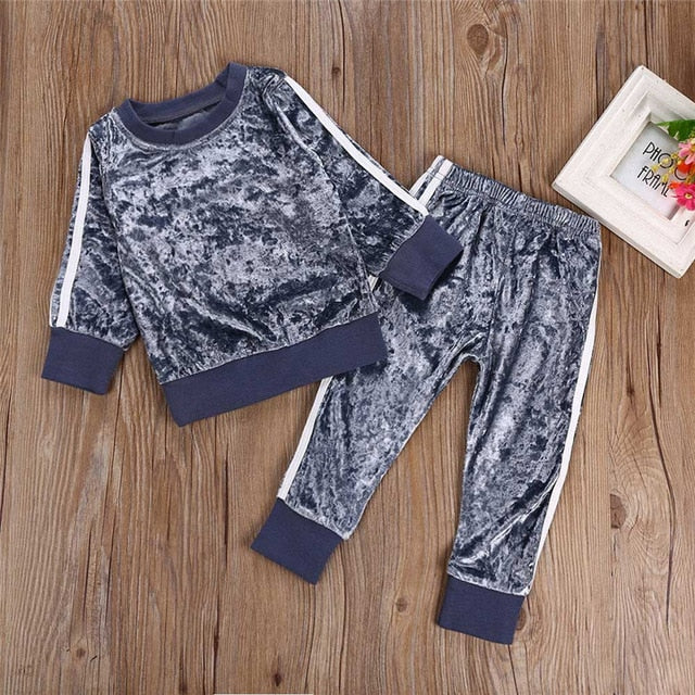 Long Sleeve Velvet Top & Leggings Set • Sizes 12m - 4T