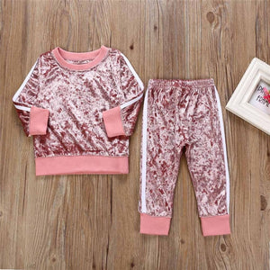 Long Sleeve Velvet Top & Leggings Set • Sizes 12m - 4T