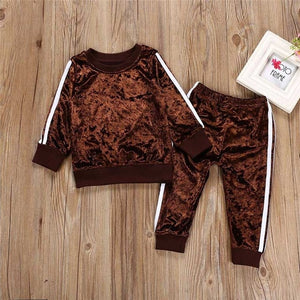 Long Sleeve Velvet Top & Leggings Set • Sizes 12m - 4T